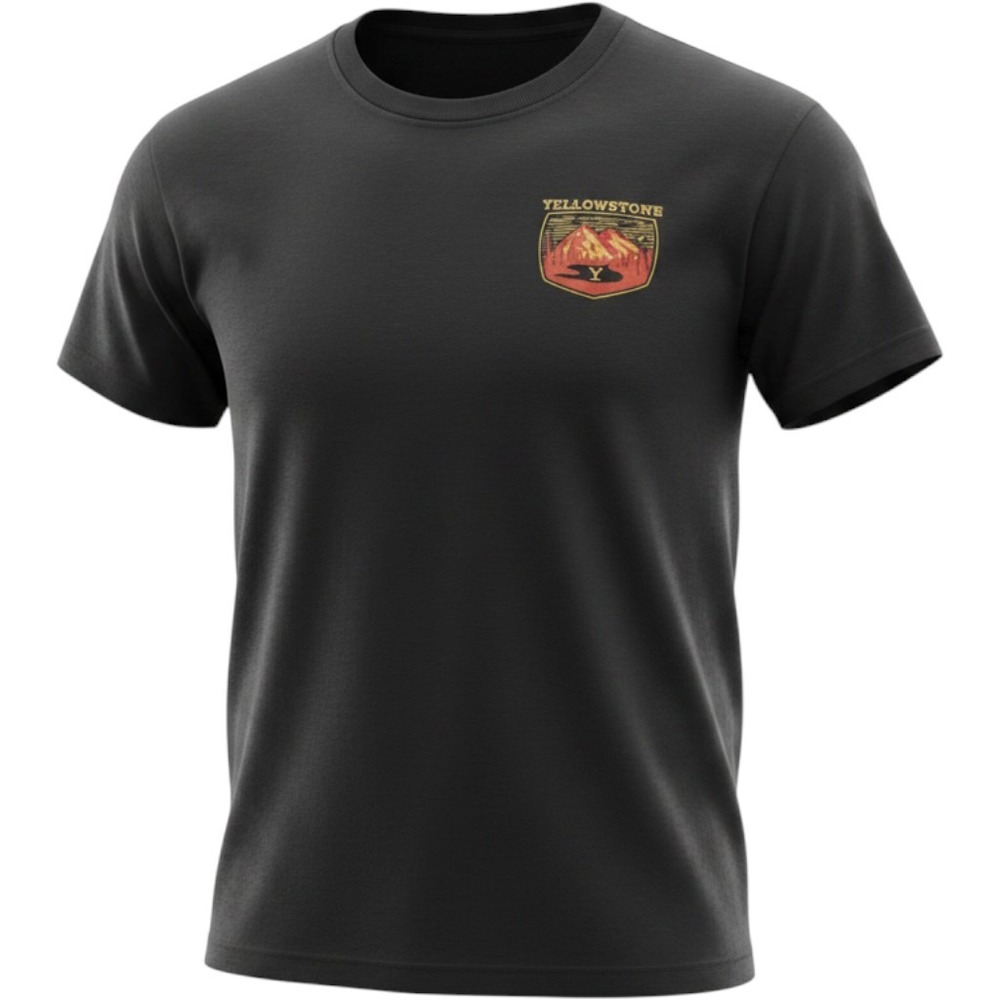 Yellowstone Dutton Ranch Port Authority Graphic‎ Tee Men Sz L TV Show Black Red